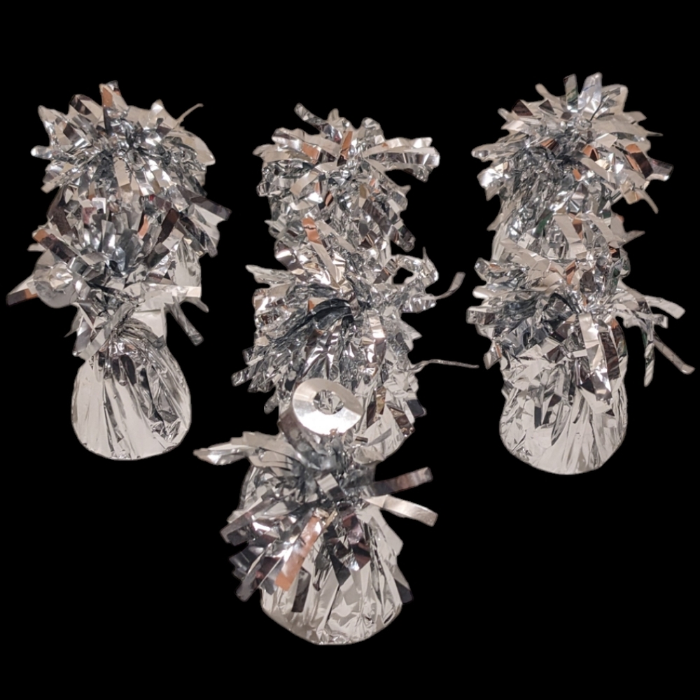 Amscan Silver Mylar Wrapped Balloon Weights Set of 7